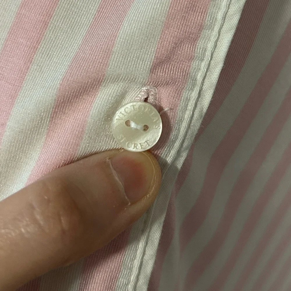 Victoria’s Secret Modal Soft Button-Front Sleepshirt Pretty Blossom Stripes S - Picture 8 of 13